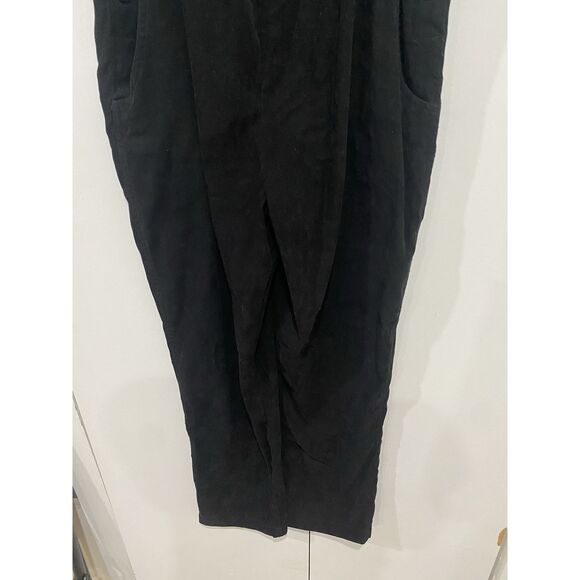 Mimi Maternity Cargo Jumpsuit Black Sz Small Polyester Faux Suede - Picture 5 of 16